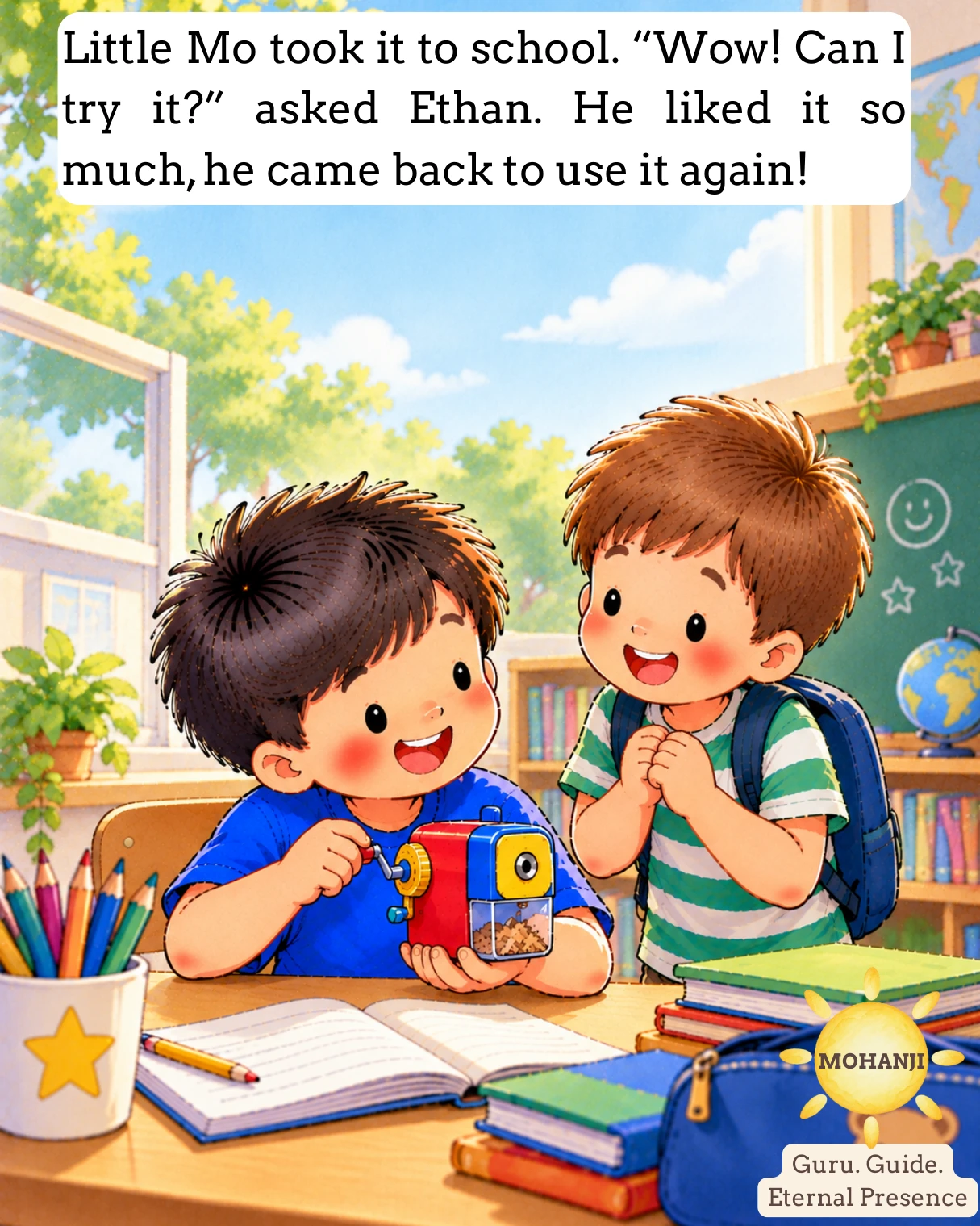 Little Mo and the Missing Sharpener, illustrated page 3 of 11