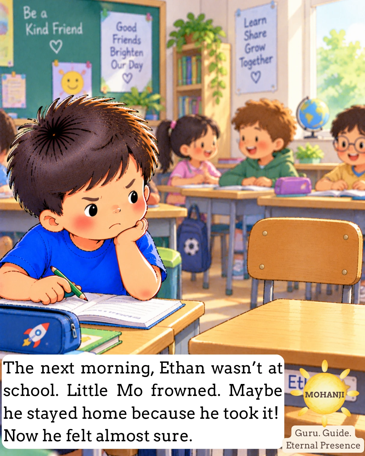 Little Mo and the Missing Sharpener, illustrated page 6 of 11