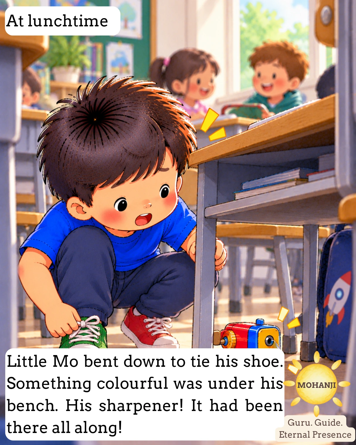 Little Mo and the Missing Sharpener, illustrated page 7 of 11
