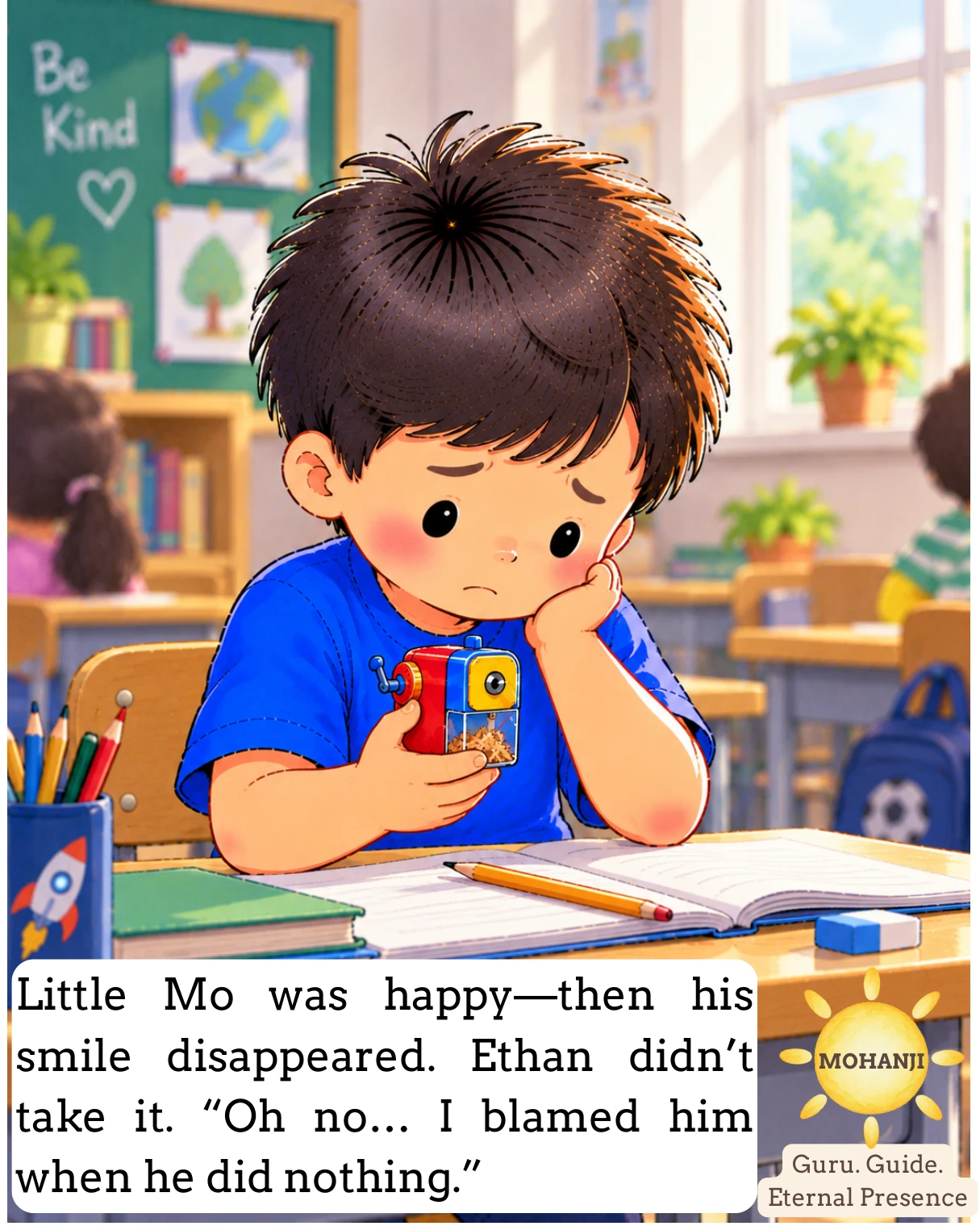 Little Mo and the Missing Sharpener, illustrated page 8 of 11