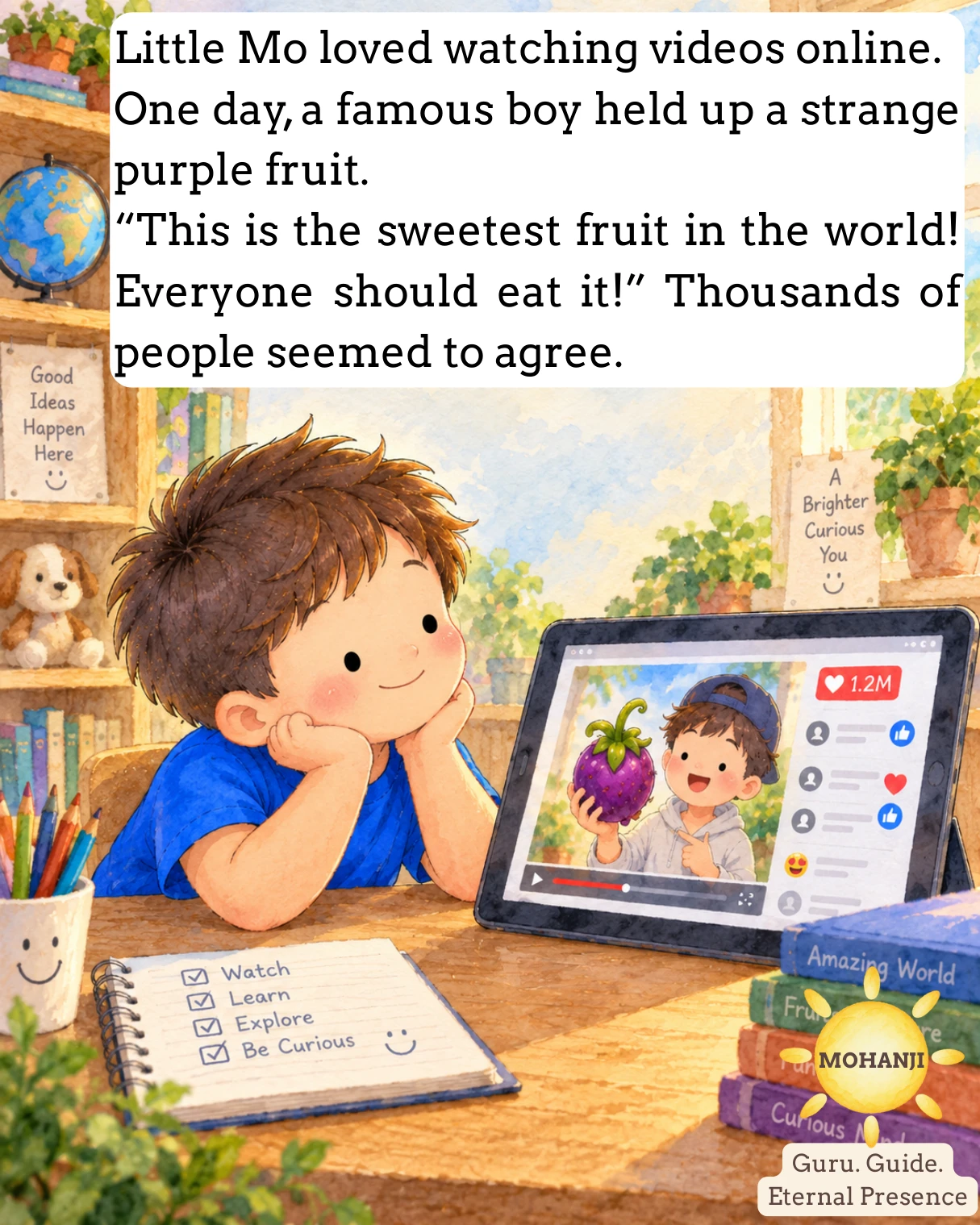 Little Mo and the Purple Fruit, illustrated page 2 of 11