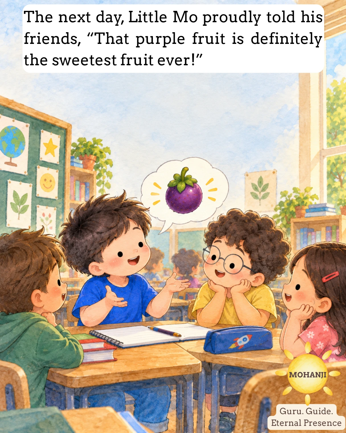 Little Mo and the Purple Fruit, illustrated page 3 of 11
